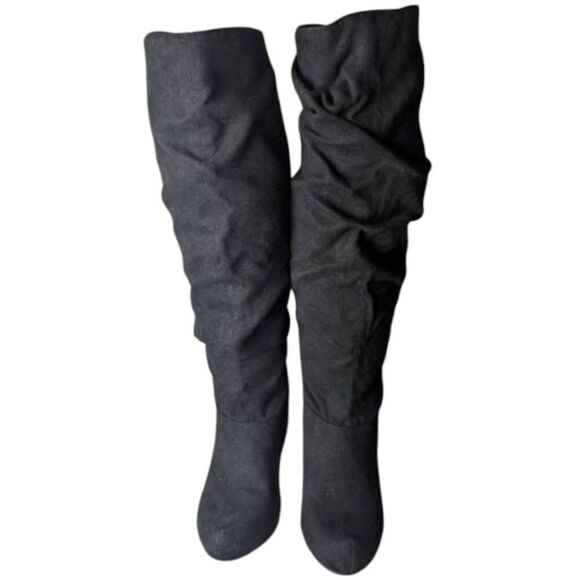 MICHAEL ANTONIO McKay Black Faux Suede Stiletto Heeled Knee High Boot Size 7 - Picture 4 of 7